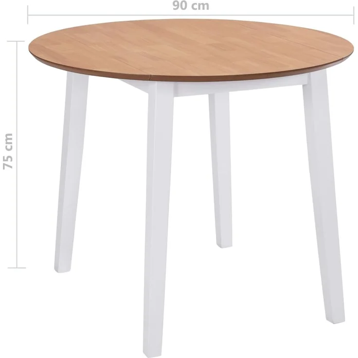 vidaXL Esstisch Klappbar Rund MDF Weiß 245370 – Bild 7