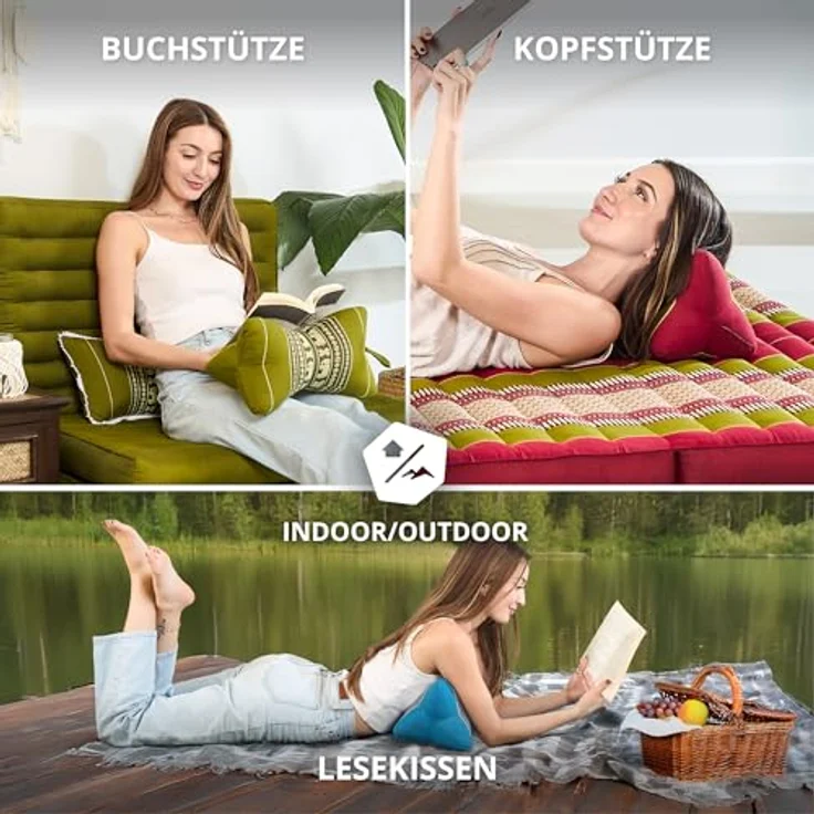 livasia Nackenstützkissen Knochenkissen, vegan und handgefertigt, Ø 15x32cm, Kapok – Bild 4