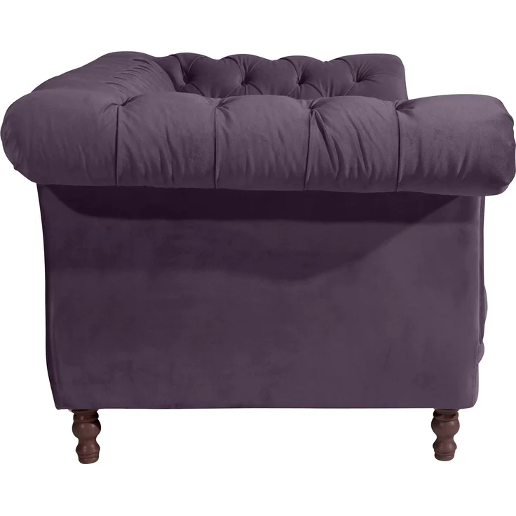 Chesterfield Sofa 2-Sitzer Kaylin Samtvelours purple – Bild 3