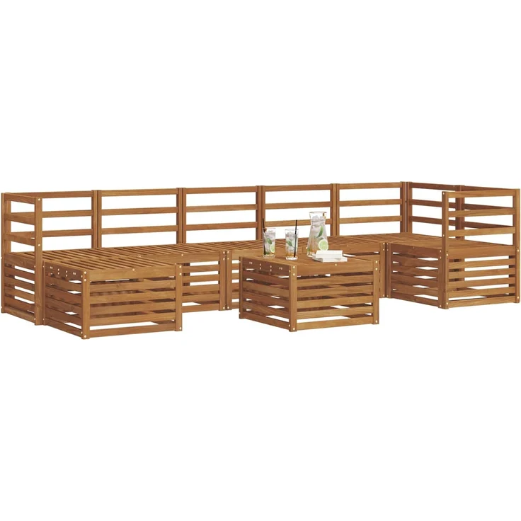 vidaXL Outdoor-Sofagarnitur 8 stk. 8-Sitzer Natur Massivholz Akazie 3375189 – Bild 3