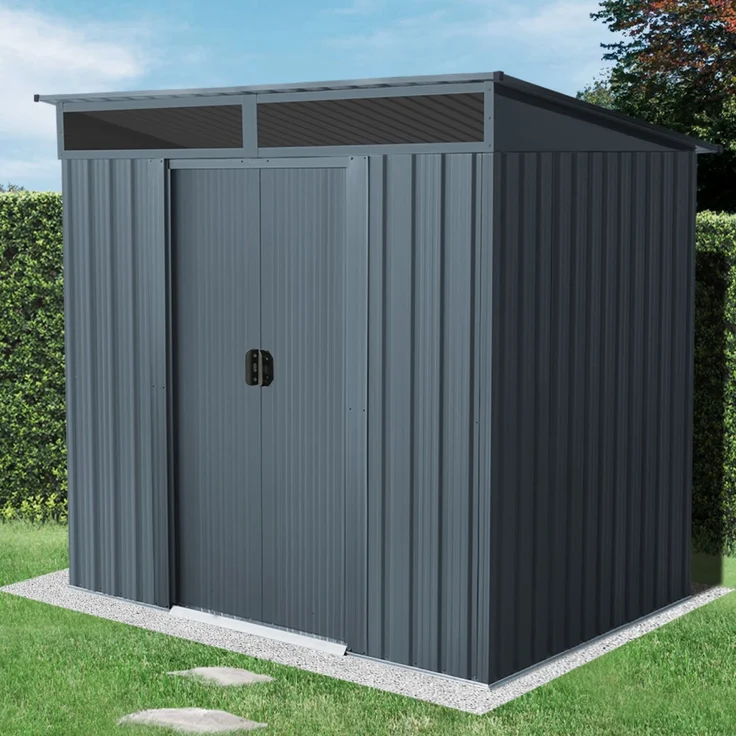 Pergart Metall Gerätehaus Lüttich 65, 184 x 139 x 180 cm(BxTxH), 3m², Anthrazit – Bild 5