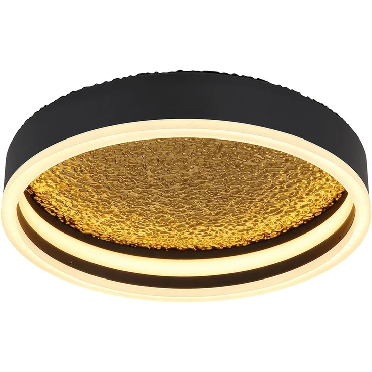 LED Deckenleuchte, Metall, Gold, Schwarz-matt, D 30 cm – Bild 1