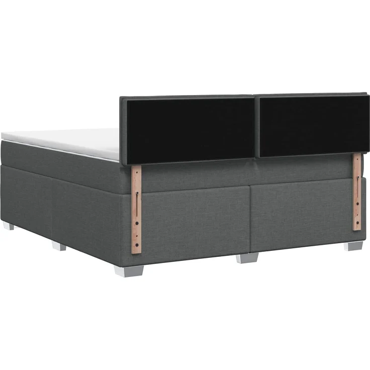 vidaXL Boxspringbett mit Matratze Dunkelgrau 160 x 200 cm Stoff 3450510 – Bild 8