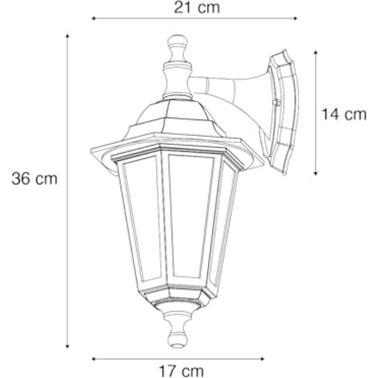 Qazqa Außen-Wandleuchte New haven hammered, ohne Leuchtmittel, E27, Schwarz, Klassisch / Antik, Kunststoff, 1-flammig – Bild 4