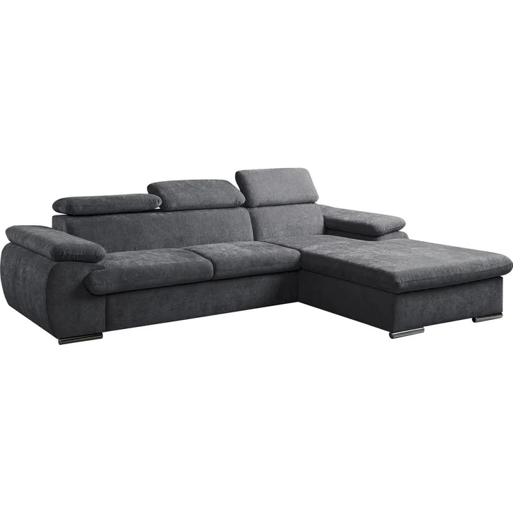 WERK2 Ecksofa Cosmo inkl. Bett & Bettkasten & Kopfteilverstellung, bequem, Chenille, L-Form, XXL, Schlaffunktion, Bettkasten – Bild 4