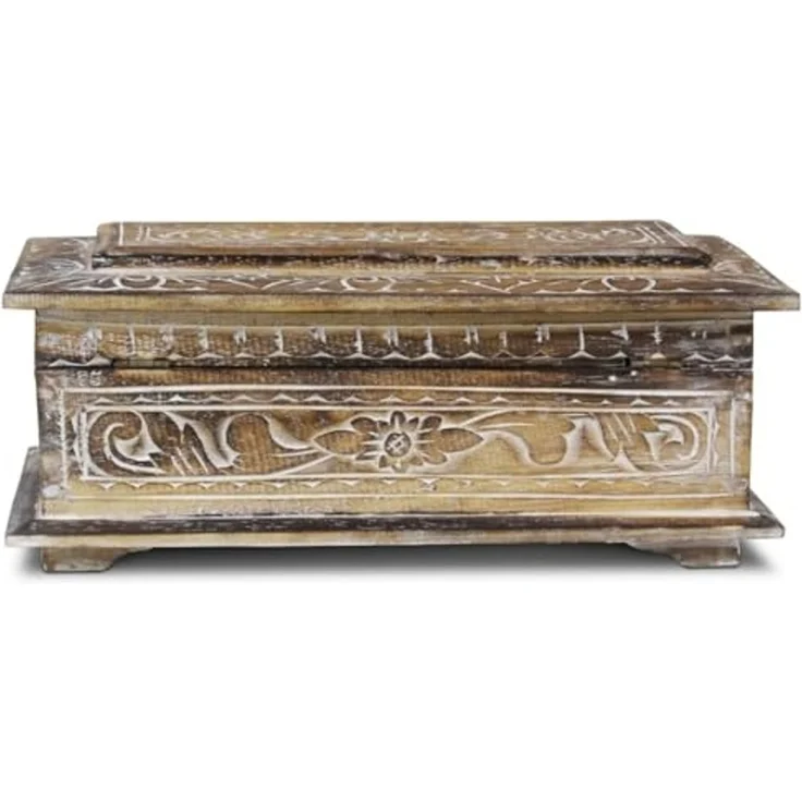 Oriental Galerie Truhe Truhe Albesiaholz Natur WW 40 cm Klein (1 St) – Bild 3