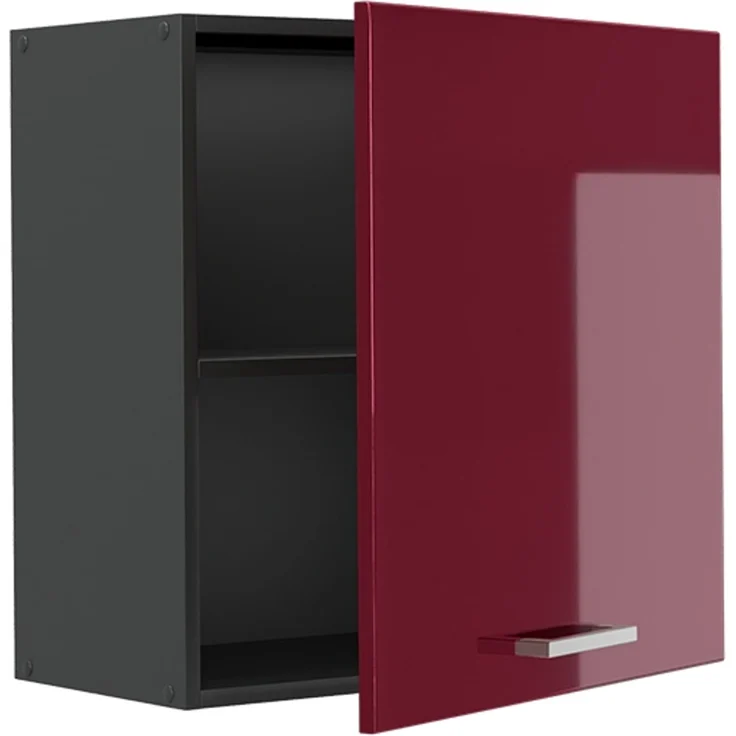 Hängeschrank R-Line Rot Hochglanz/Anthrazit 60 cm mit 1 Tür Vicco – Bild 3