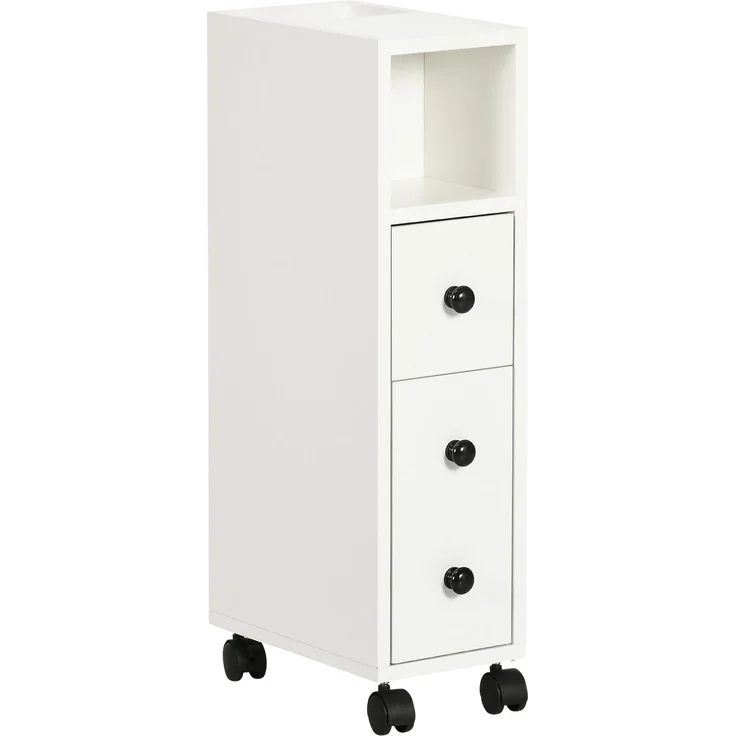 JARDJ Toilettenpapierhalter – Toilettenpapierschrank – 3 Ebenen + Papierauszug – Weiße Ausführung – Bild 1
