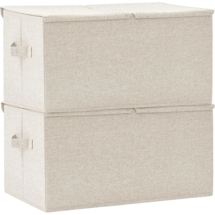 vidaXL Aufbewahrungsboxen 2 Stk. Stoff 50x30x25 cm Creme 332917 – Bild 8