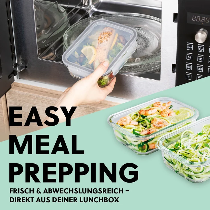 GOURMETmaxx Frischhaltedose, Glas, (12-tlg), lang-anhaltendes Aroma perfekt für gekochte Speisen, Snacks etc. – Bild 6