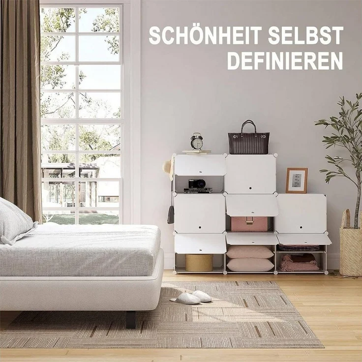 Woltu Schuhregal, 1-tlg, Schuhaufbewahrung mit 8 Fächern für 32 Paar Schuhe – Bild 4