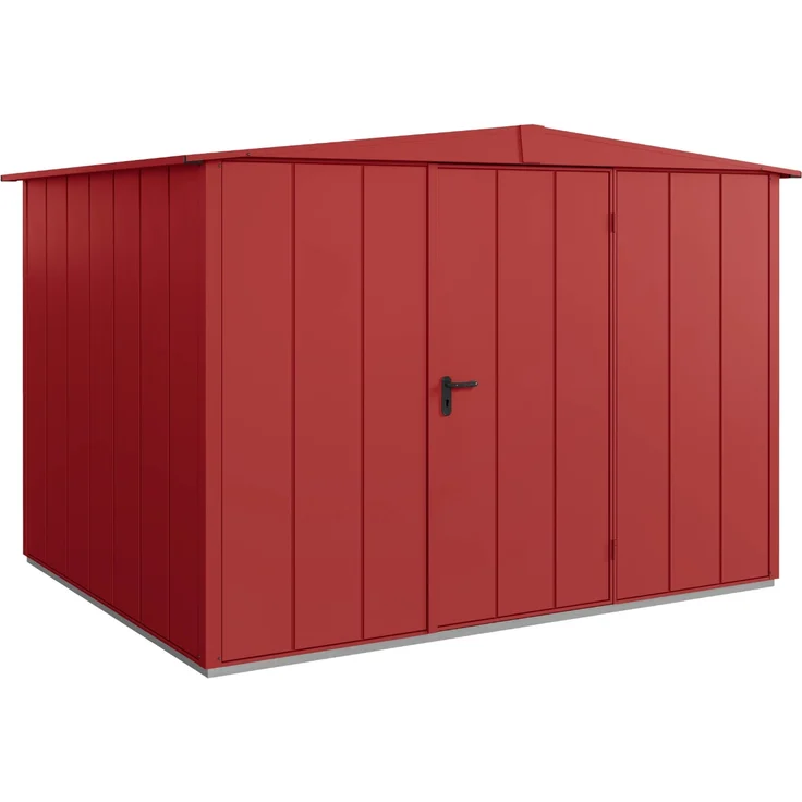 Hörmann Metall-Gerätehaus Berry Modern mit Satteldach Typ 3, 324 x 248 cm, purpurrot, 8 m²,1-flüglige Tür – Bild 1