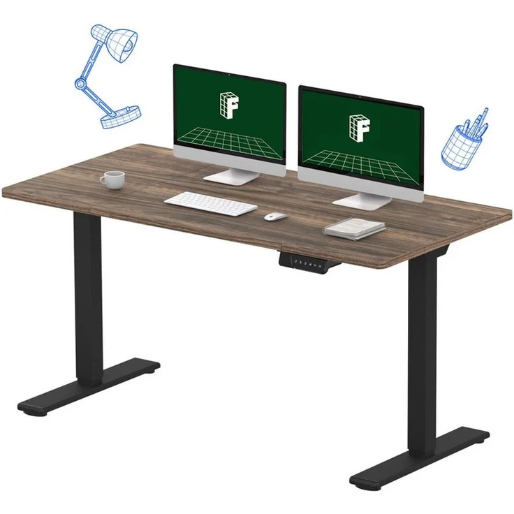 FLEXISPOT Schreibtisch Sitz-Steh-Tisch mit Memory-Funktionen (110X54/140X70/ 160X70/ 180X80/ 200X80 CM), Dual-Motor, 4 Speicherplätze, Anti-Kollisionssystem – Bild 1