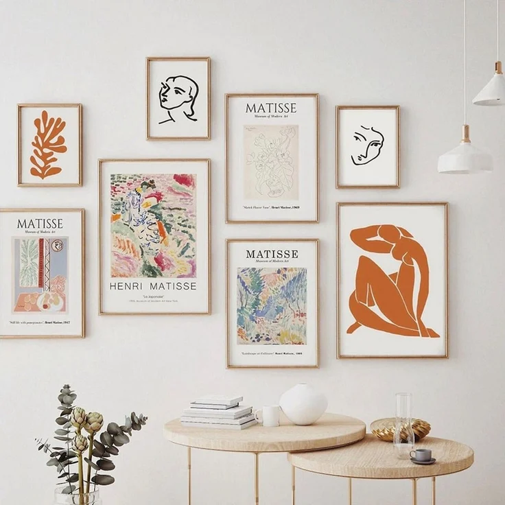 JUSTGOODMOOD Poster Matisse Gesicht Abstrakt Bilder Wohnzimmer Wandbilder Schlafzimmer Dek, D (1 St) – Bild 1