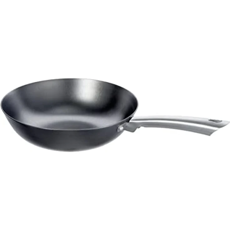 Schulte-Ufer Iron-Star Wokpfanne, Wok, Asia Pfanne, Eisenwok, Eisen, Schwarz, 28 cm, 1460-28 i – Bild 1