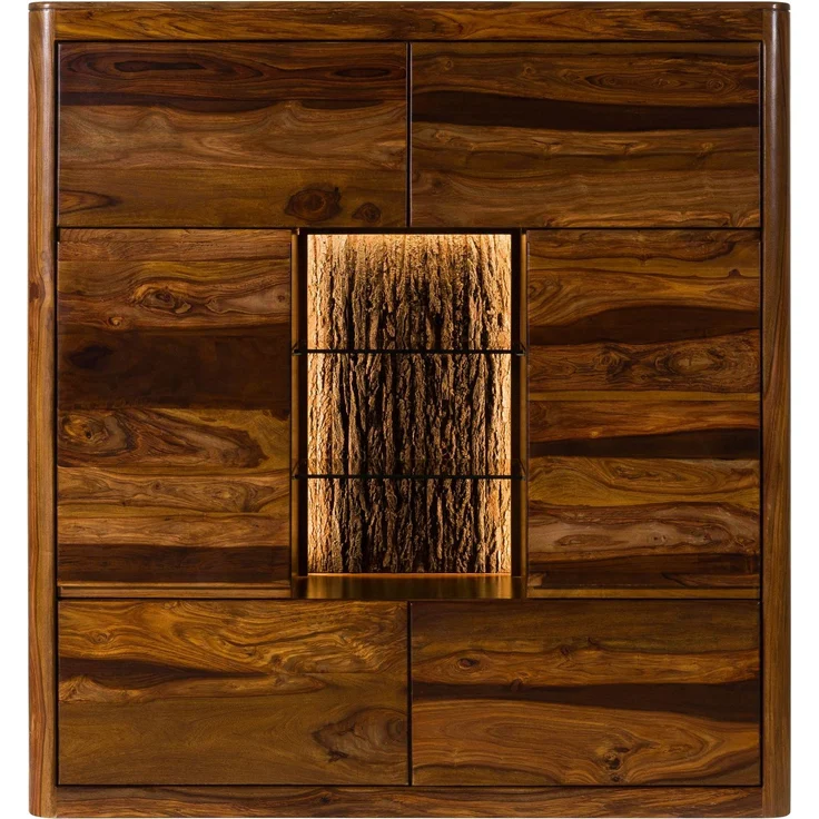 Highboard Sheesham 145x40x153 walnuss gewachst TORONTO LUX #279 – Bild 6