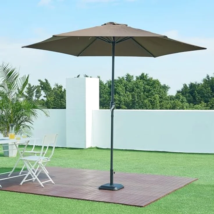 casa.pro Sonnenschirmständer, Schwarz, Quadratischer Betonsockel 35x35 cm, Wetterfest, Mit Adapter für 30-45 mm Schirmstämme – Bild 3