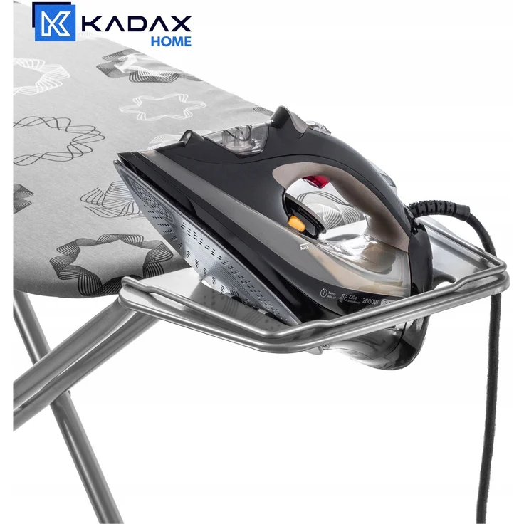 KADAX Bügelbrett 120 x 38 cm breit, Tischplatte, faltbarer Bügeleisenhalter – Bild 6