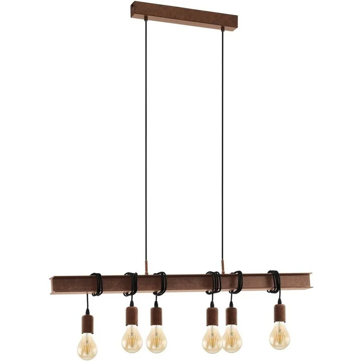 Eglo Townshend 4 Pendelleuchte, 220-240V, E27, antik-braun (49859) – Bild 3