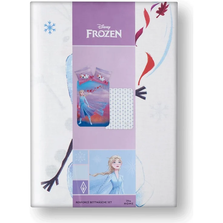 BERONAGE Kinderbettwäsche Frozen Die Eiskönigin Elsa & Olaf Bettwäsche Linon / Renforcé, 100% Baumwolle, 2 teilig, 135x200 + 80x80 cm – Bild 8
