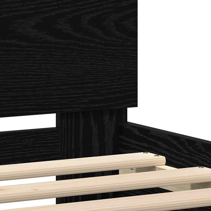 vidaXL Bettrahmen Schwarz Eichen-Optik 140 x 190 cm Holzwerkstoff 3333953 – Bild 9