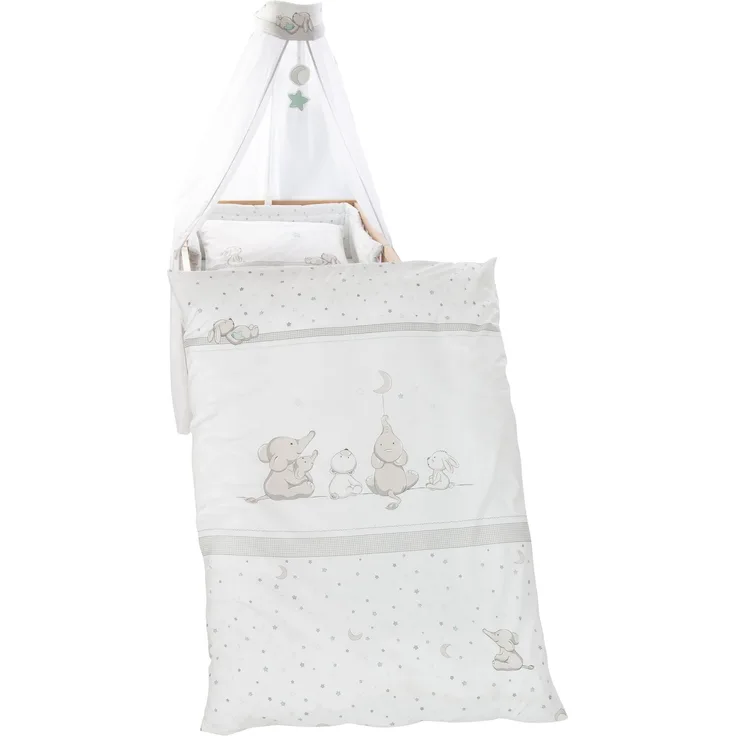 roba Kinder-Bettgarnitur 'Sternenzauber' 4-teilig - Bettwäsche 100 x 135 - Nestchen - Himmel