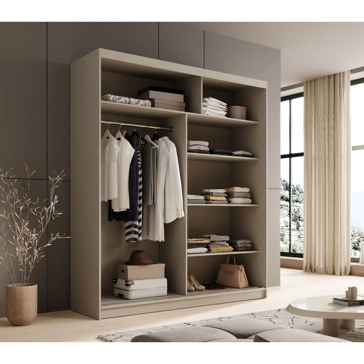Schiebetürenschrank Schrank BONNY in Cashmere matt 180x215x58 cm – Bild 3