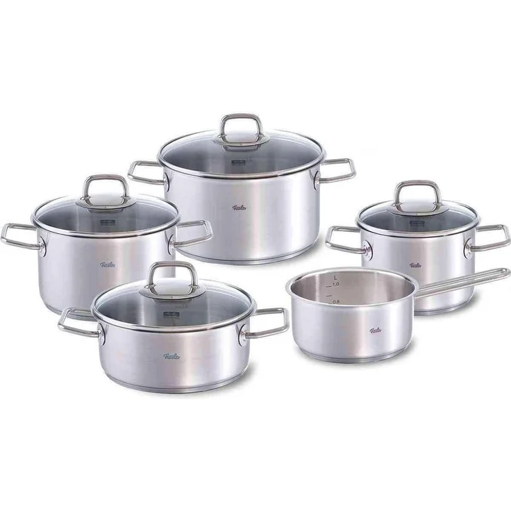 Fissler viseo® Topf-Set 5-tlg. Induktion mit Glasdeckel Edelstahl – Bild 1