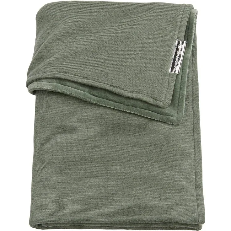 Meyco Knit Basic Velours Bettdecke Forest Green 100x150 cm Grün dunkel