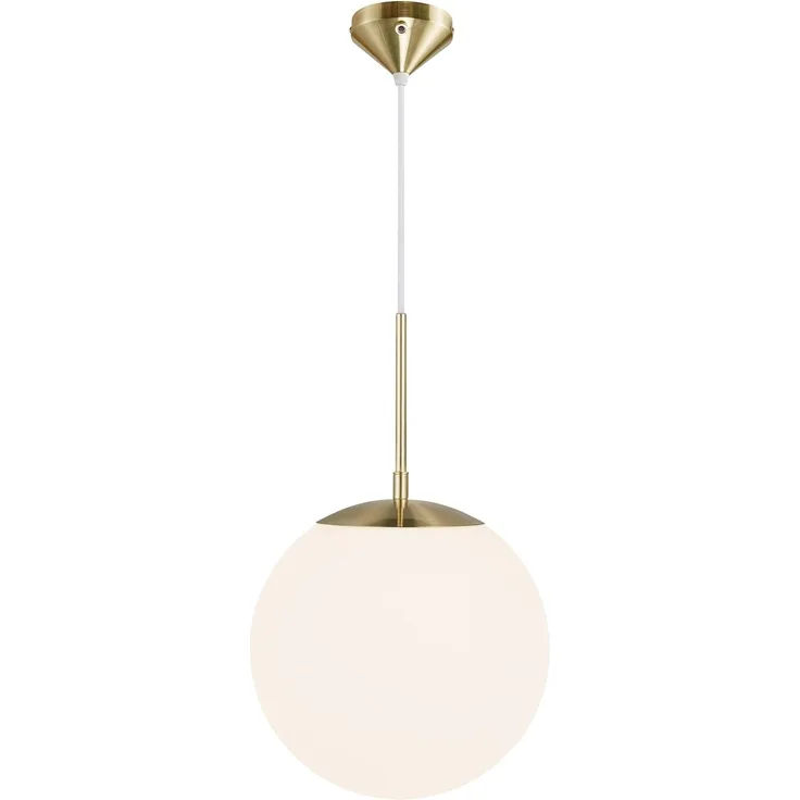 Nordlux Kugelleuchten Grant 25 Ø 25 Cm Messing 1-flammig Kugelförmig, Gold, metallisch, weiß, Glas, Metall, 2010563035