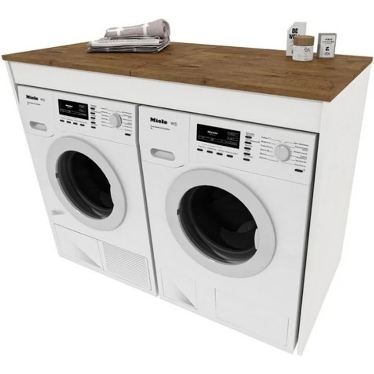 Raumhirsch Furniture Waschmaschinenumbauschrank Waschmaschinenschrank für Waschmaschine & Wäschetrockner (7 Farben lieferbar) für zwei Geräte geeignet – Bild 4