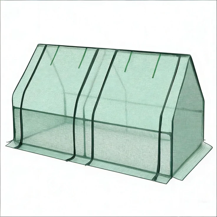 Wohnora-Mini-Gewächshaus,Robuste Pflanzen Gewächshaus,Gewächshaus im Freien,H 90cm x T 180cm x B 90cm,Grün – Bild 2