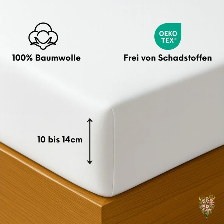 Strauss Home Spannbettlaken Premium Topper Spannbettlaken 150GSM für Matratzen-Topper 10cm Höhe, Gummizug: Rundumgummi, für Topper mit einer Höhe von 10cm, OEKO-TEX zertifiziert – Bild 1
