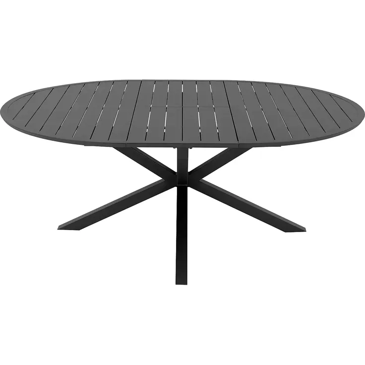 Vente-unique - YOHA Gartenessgruppe Metall Grau - B 150 cm x H 75 cm x L 204 cm – Bild 3