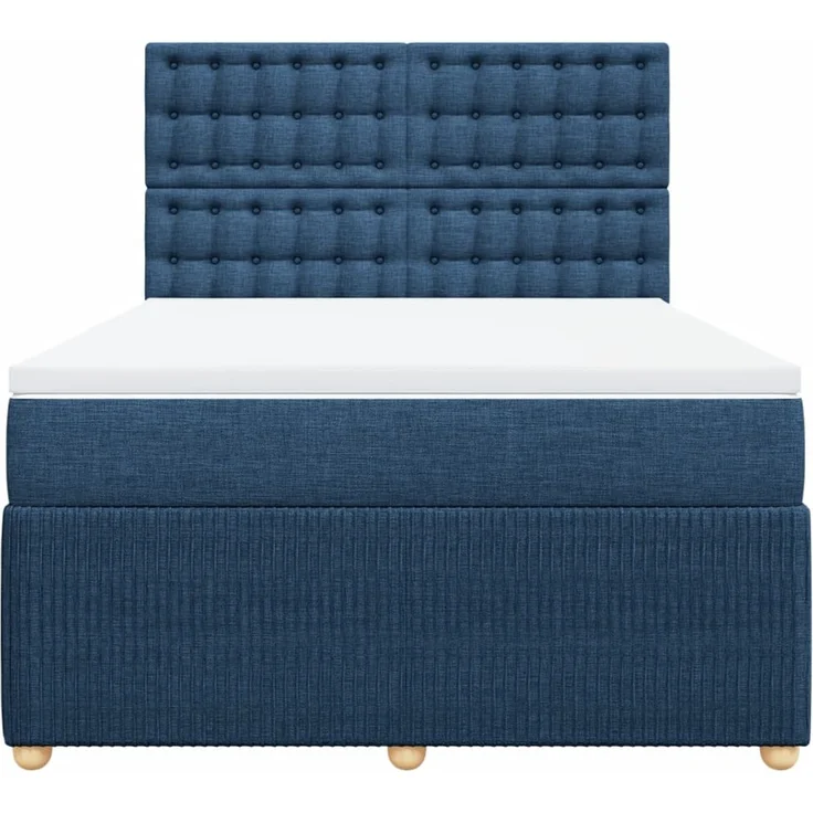 vidaXL Boxspringbett mit Matratze Blau 160x200 cm Stoff 3294427 – Bild 6
