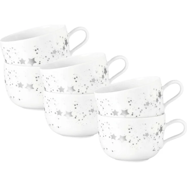 Seltmann Weiden Liberty Silver Stars Milchkaffeetasse 380 ml 6er Set