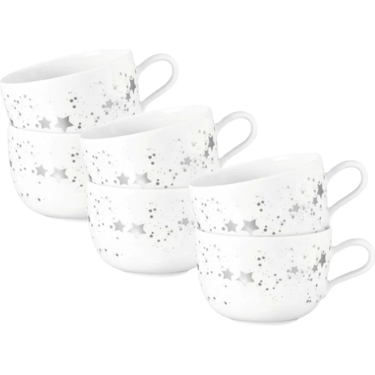 Seltmann Weiden Liberty Silver Stars Milchkaffeetasse 380 ml 6er Set – Bild 1