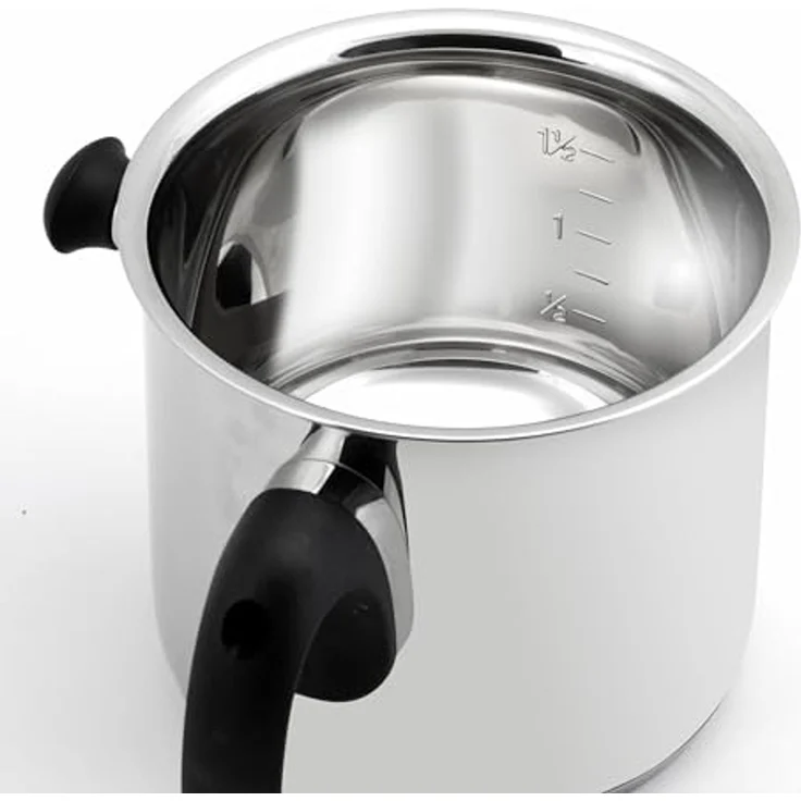 Tescoma Milchtopf Doppelwandiger Milchtopf PRESTO mit Deckel ø 16 cm, 2.0 l, Edelstahl, Für sämtliche Herdarten geeignet – Bild 2