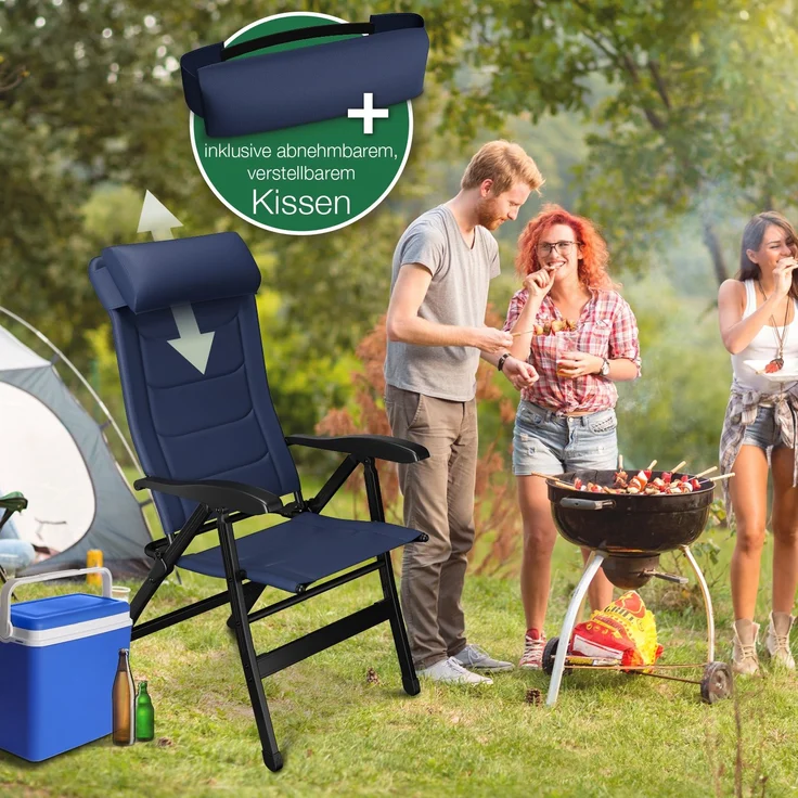 aktivshop Gartenstuhl mit Liegefunktion bis 110kg, Sonnenliege, Gartenliege, 59 × 117 × 80 cm – Bild 3