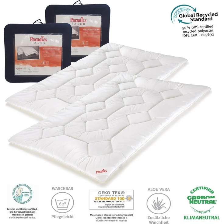 2 Stk Paradies Fill Halia Ganzjahresbett warme Bettdecke Decke 135x200 – Bild 2