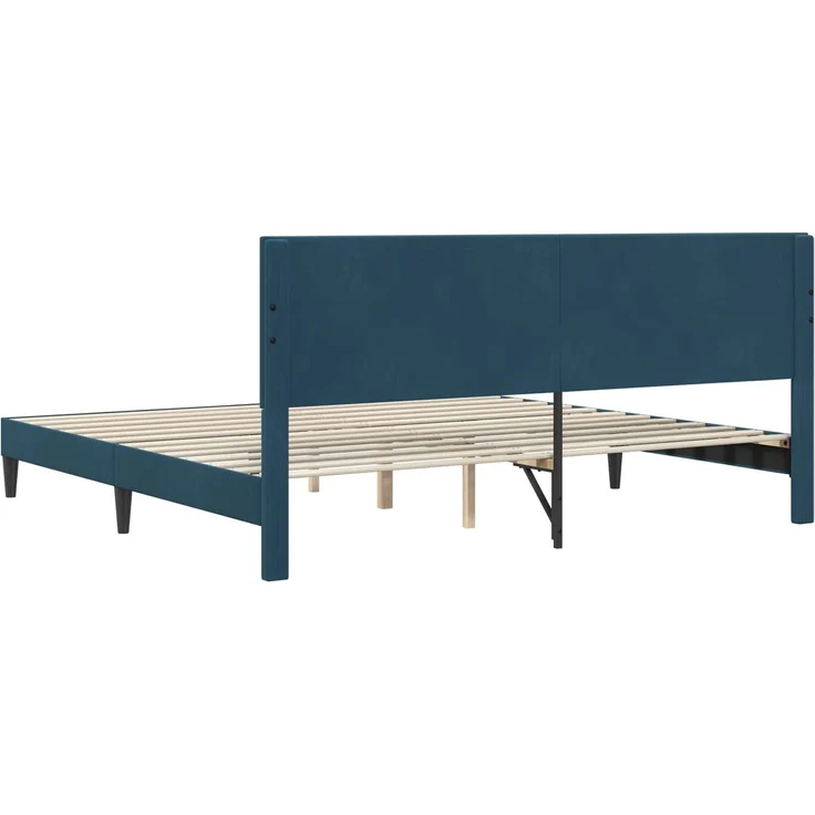 vidaXL Bettrahmen mit Kopfteil Blau 180 x 200 cm Samt 42027684 – Bild 6