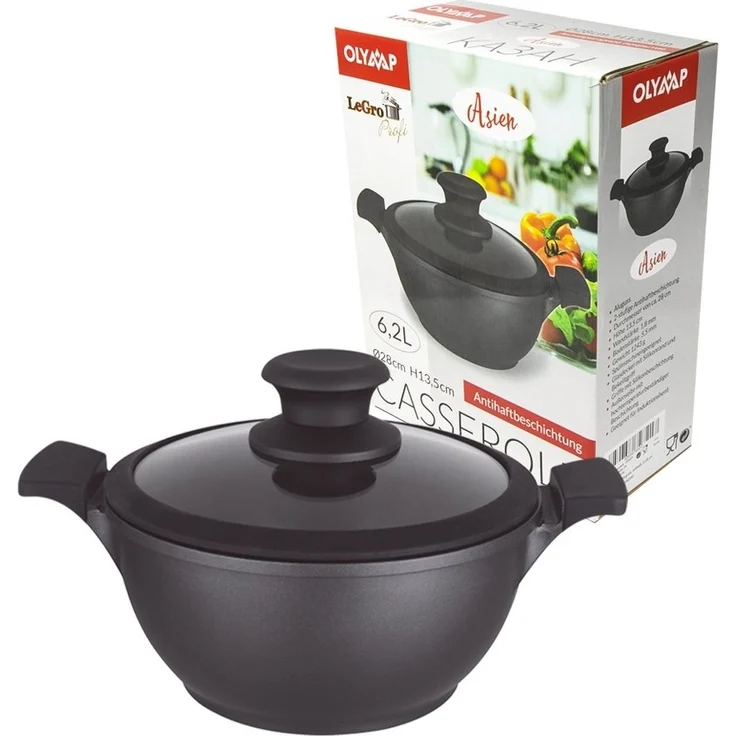 Olymp Handels GmbH Feuertopf Kasan 6.2LTopf Kochtopf Induktion Casserole Asien Wok 6.2L – Bild 1