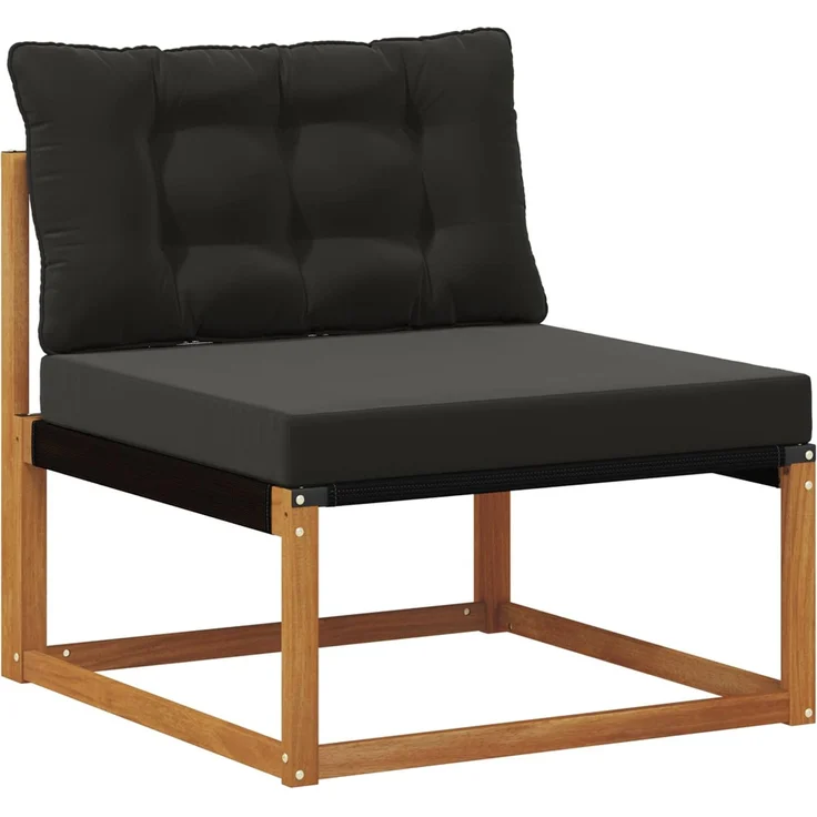 vidaXL Outdoor-Sofagarnitur mit Kissen 4 pcs Natürlich und Schwarz 3381336 – Bild 2