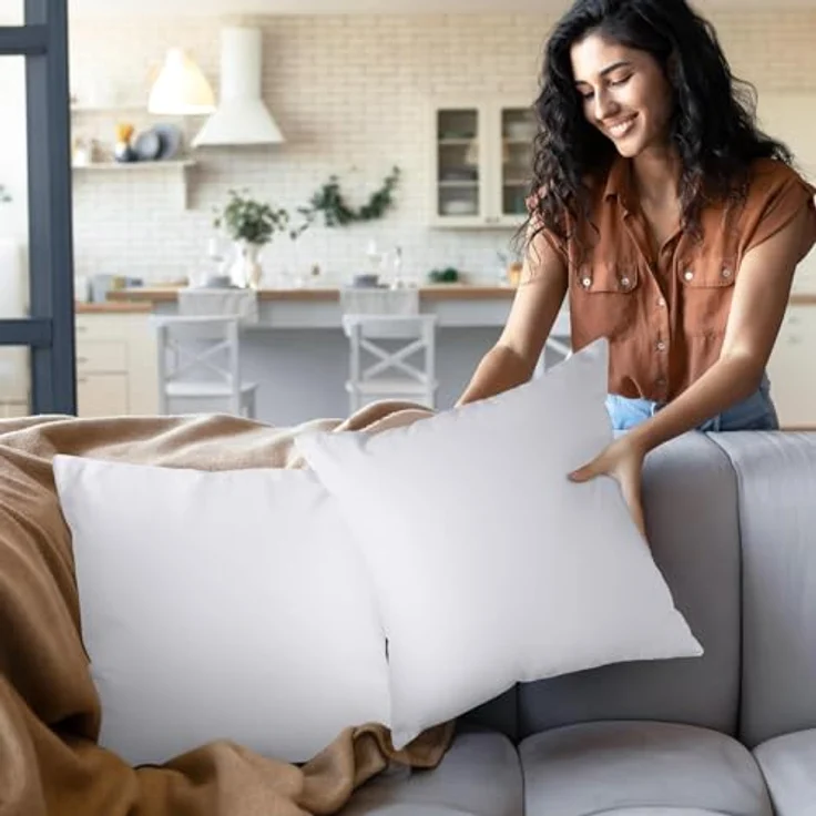 Utopia Bedding 2er Set Kissenfüllung 55x55 cm, Innenkissen Füllkissen Kopfkissen Sofakissen (Weiß) – Bild 9
