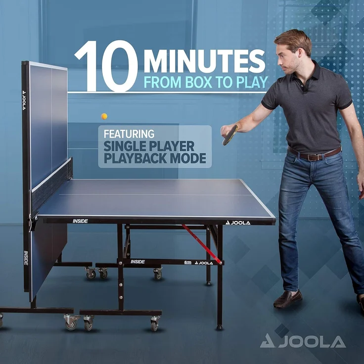 JOOLA Tischtennisplatte Inside 15 Indoor Tischtennistisch klappbar – Schneller Aufbau inklusive Netz, blau, 274 x 152,5 x 76 cm – Bild 2