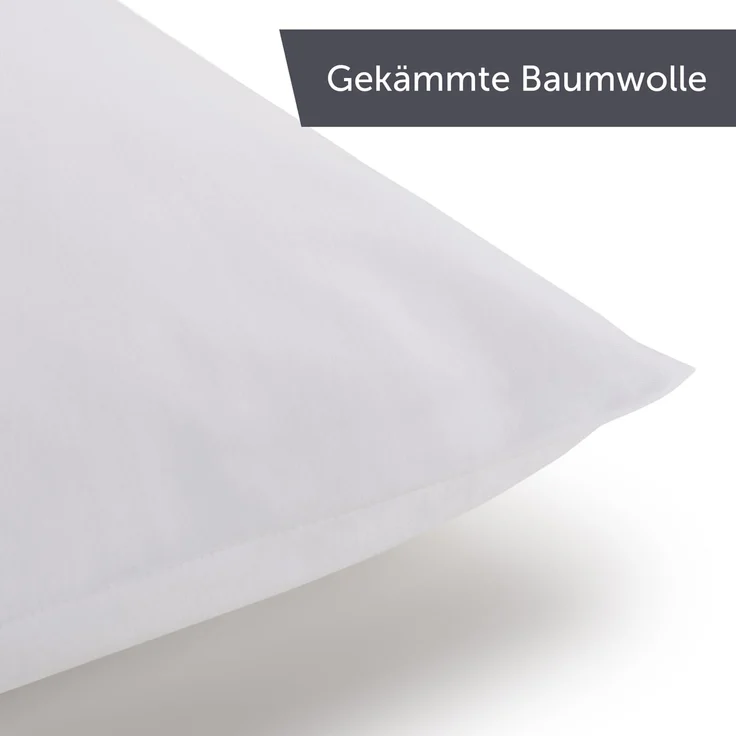 Blumtal Jersey Kissenbezug 50x80 im 2er Set - Oeko-TEX zertifizierte Kopfkissenbezüge 50x80 aus 100% Baumwolle - weiche Kissenhülle für Kissen 50x80 cm mit Reißverschluss - Weiß – Bild 7