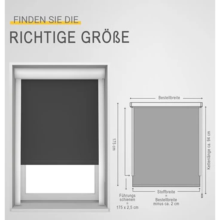 Sol Royal PVC Kassettenrollo SolReflect K24 Anthrazit, 175 x 60 x 4.2 cm – Bild 8