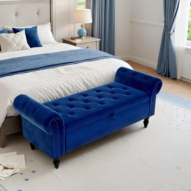 Sitzbank mit Stauraum, Umdrehen Mit Booster-Gasstange, Bettende mit Deckel, Fußstütze mit stabilen Holzbeinen, Bis 168kg, Sofabank fur Flur, Esszimmer, Schlafzimmer, Wohnzimmer, 133 x 53 x 46 cm