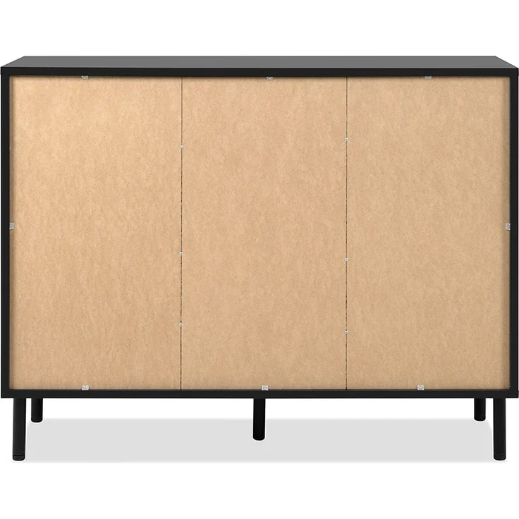 Calicosy Sideboard 2 Türen 4 Schubladen Schwarz und Holz B118 cm - MONZA - Helles Holz – Bild 4