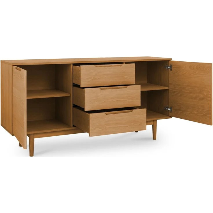 Sideboard Enimeta Eiche Natur 160 cm - 2 Türen, 3 Schubladen & Soft-Close – Bild 7